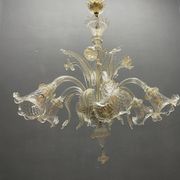 Large Venetian Murano Glass Chandeliers Set of 2