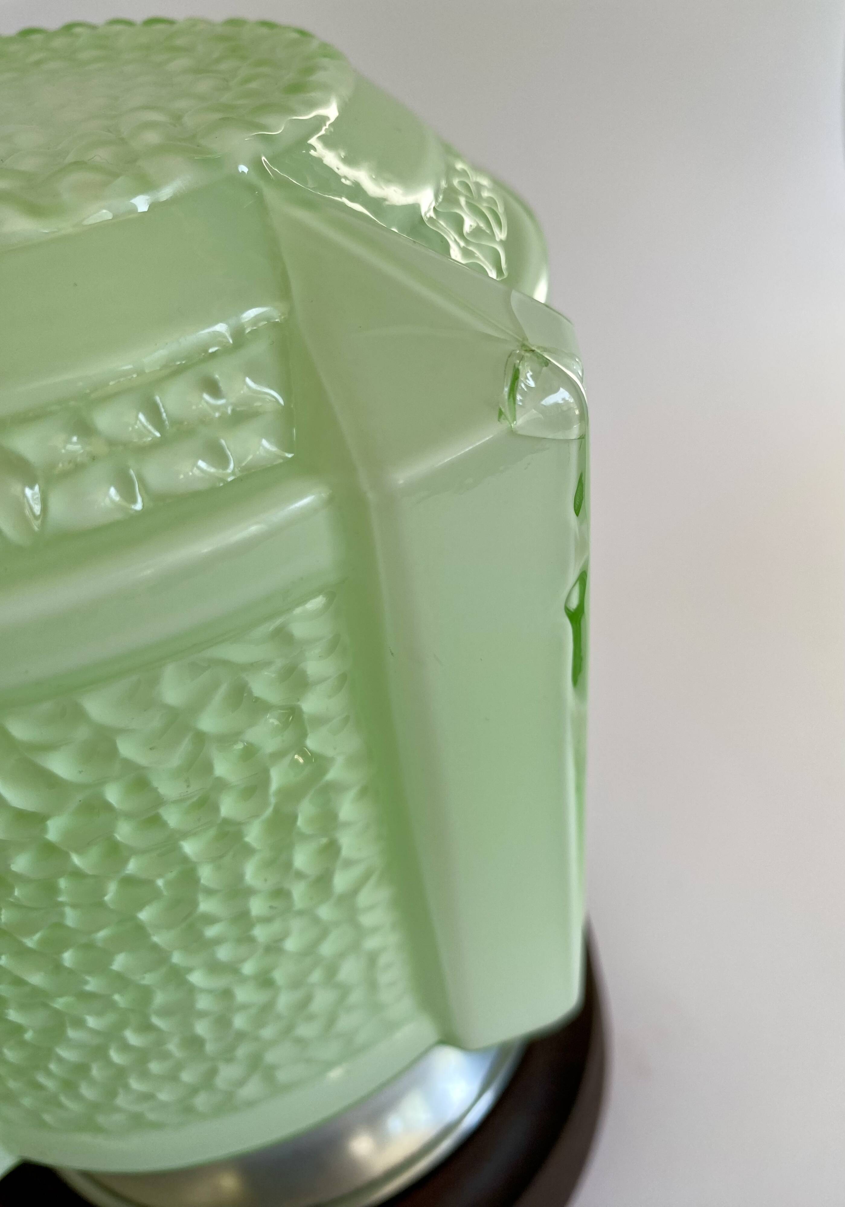 Painted glass lamp, fabric cable