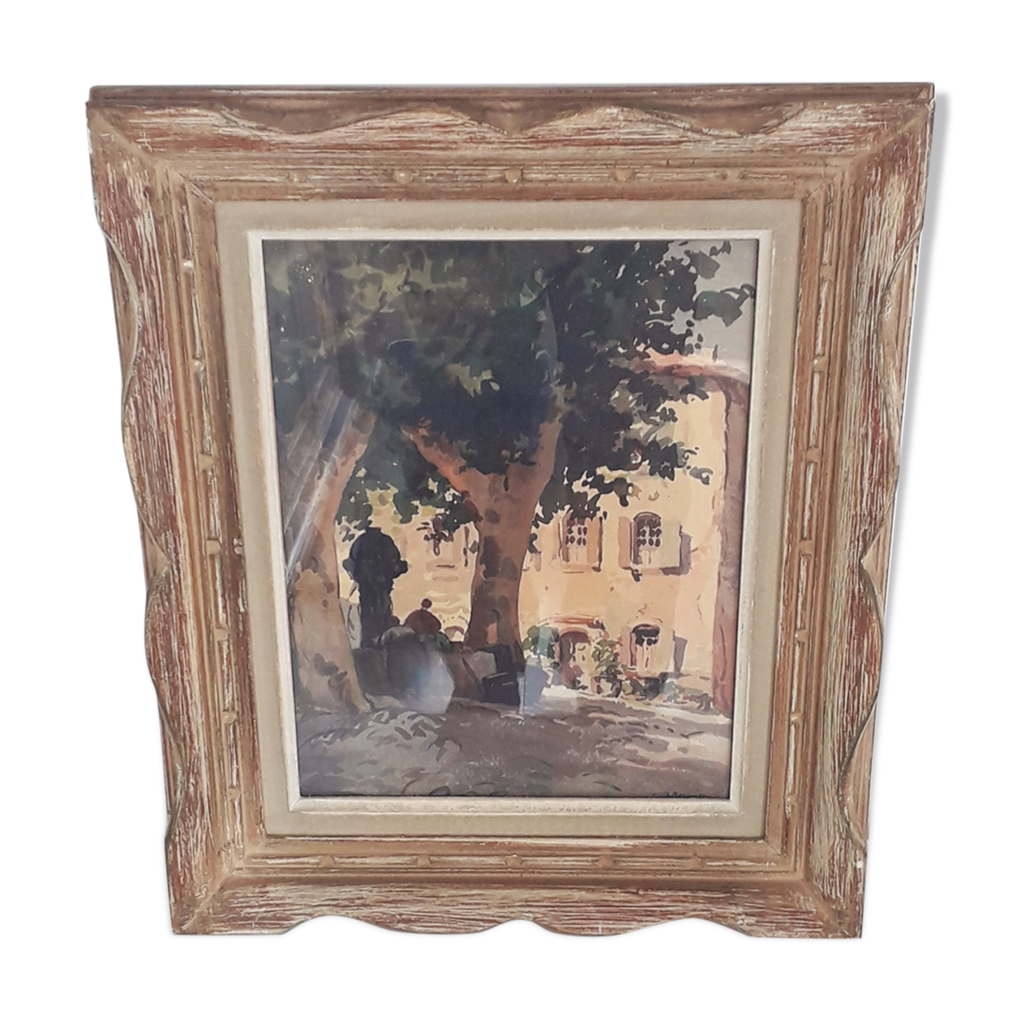 Gouache painting on cardboard signed a.Bernier - Framed under glass - 1970-80