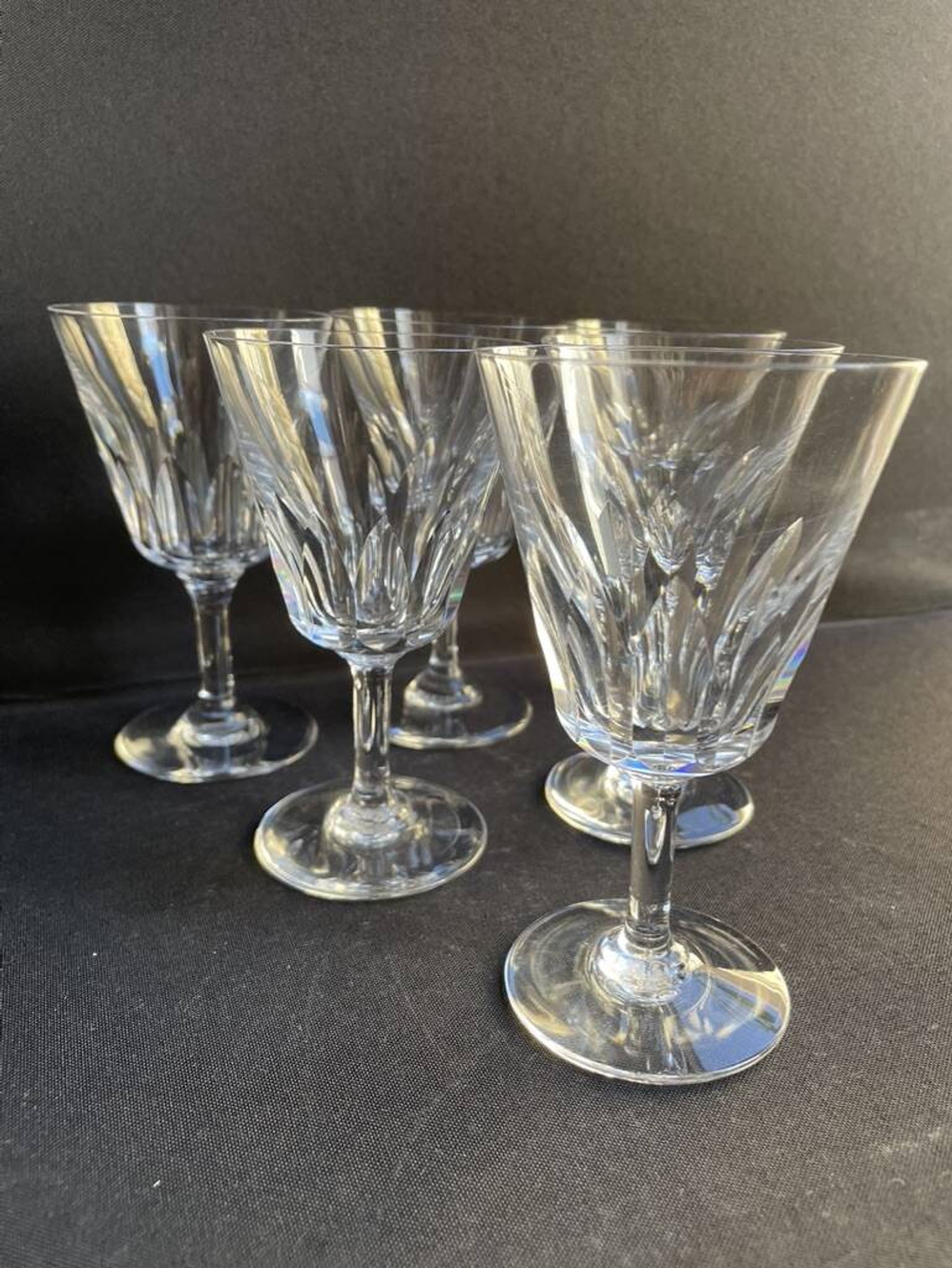 6 verres à vin baccarat service côte d’azur -taille n°3 - estampillés