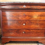 Louis Philippe chest of drawers, 19th century, in mahogany, Sainte-Anne marble