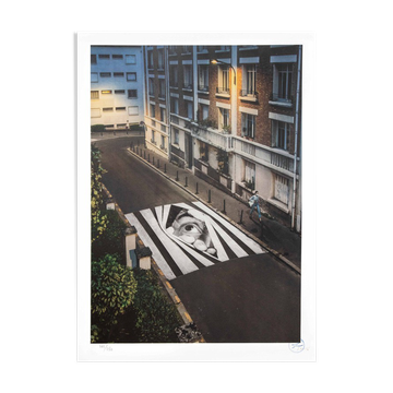 Lithographie non encadrée, jr, finding hope, night view, paris, france, 2020