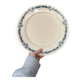 Large ironstone serving platter Longchamp model Denise vintage blue