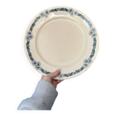 Large ironstone serving platter Longchamp model Denise vintage blue