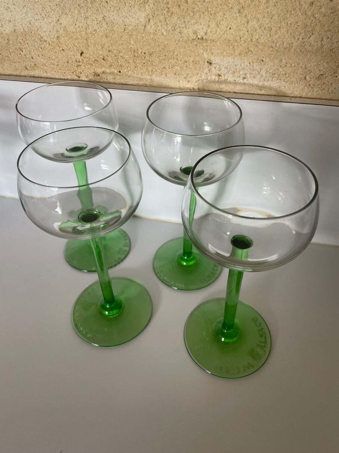 4 white wine glasses from Alsace Heim