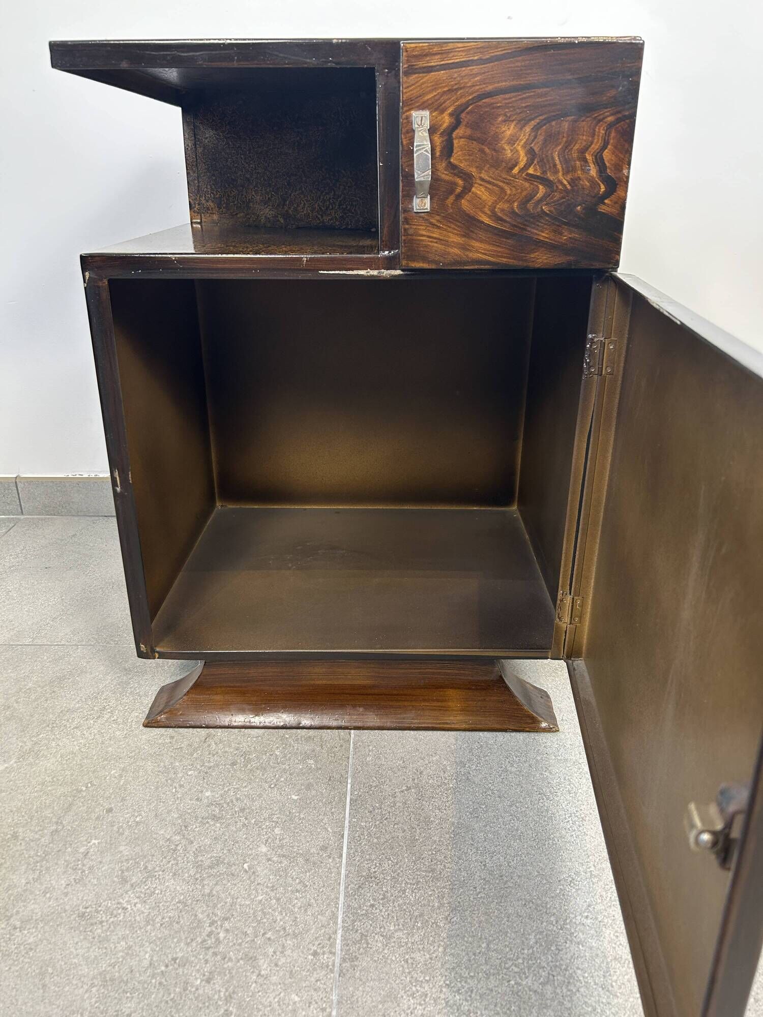 Art Deco metal bedside table