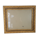 Old frame circa 1900, wood - gilded stucco with leaf - black laqué 53x45 cm leaf 42.5x35 cm SB