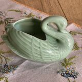 Almond green ceramic swan