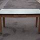 Wooden table formica top green vintage water