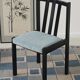 Set of 4 modernist black chairs with light blue ribbed fabric