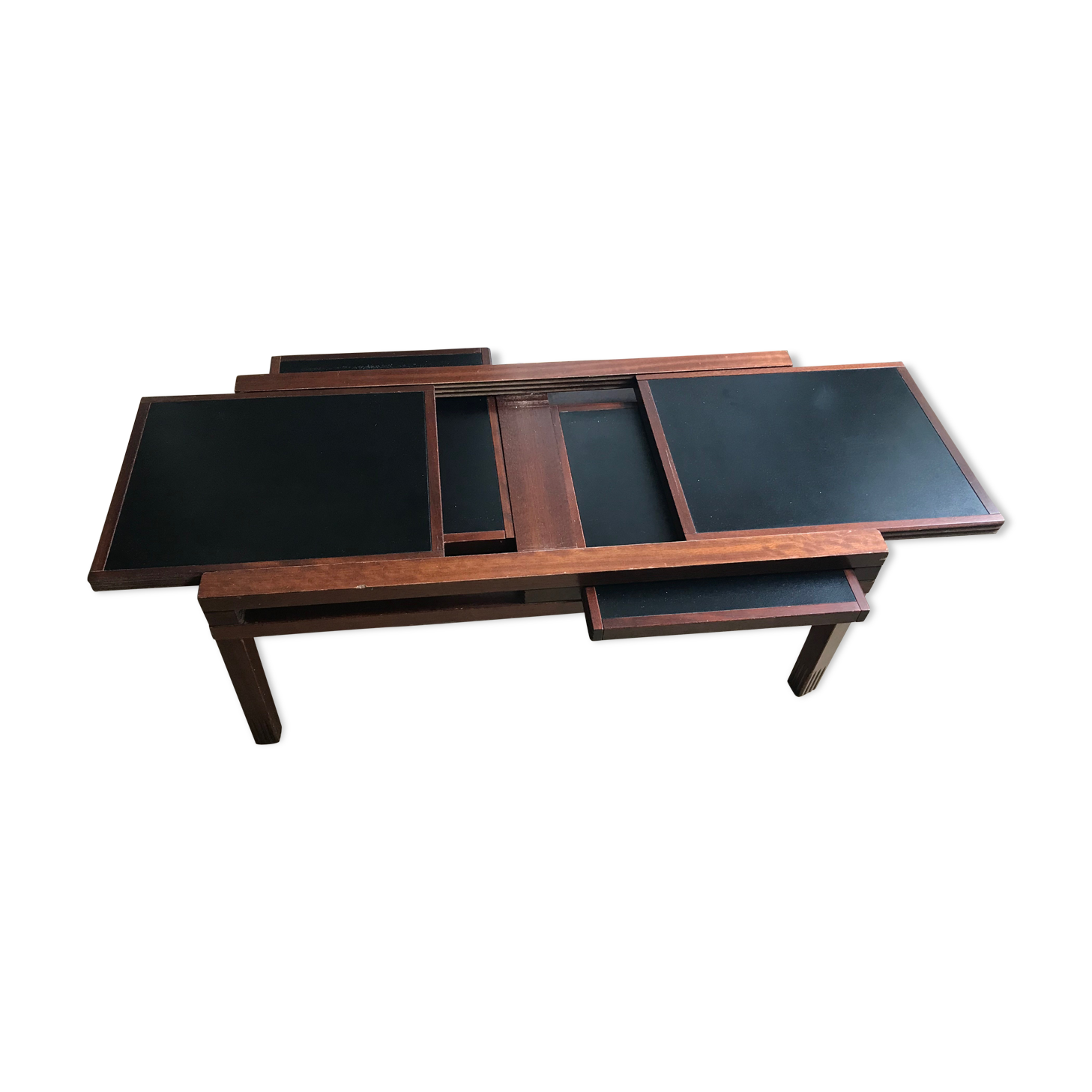 Coffee table with sliding tops