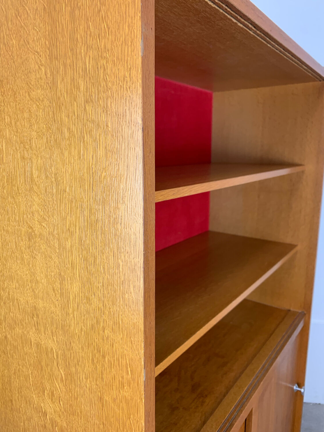 1950s vintage oak bookshelf.