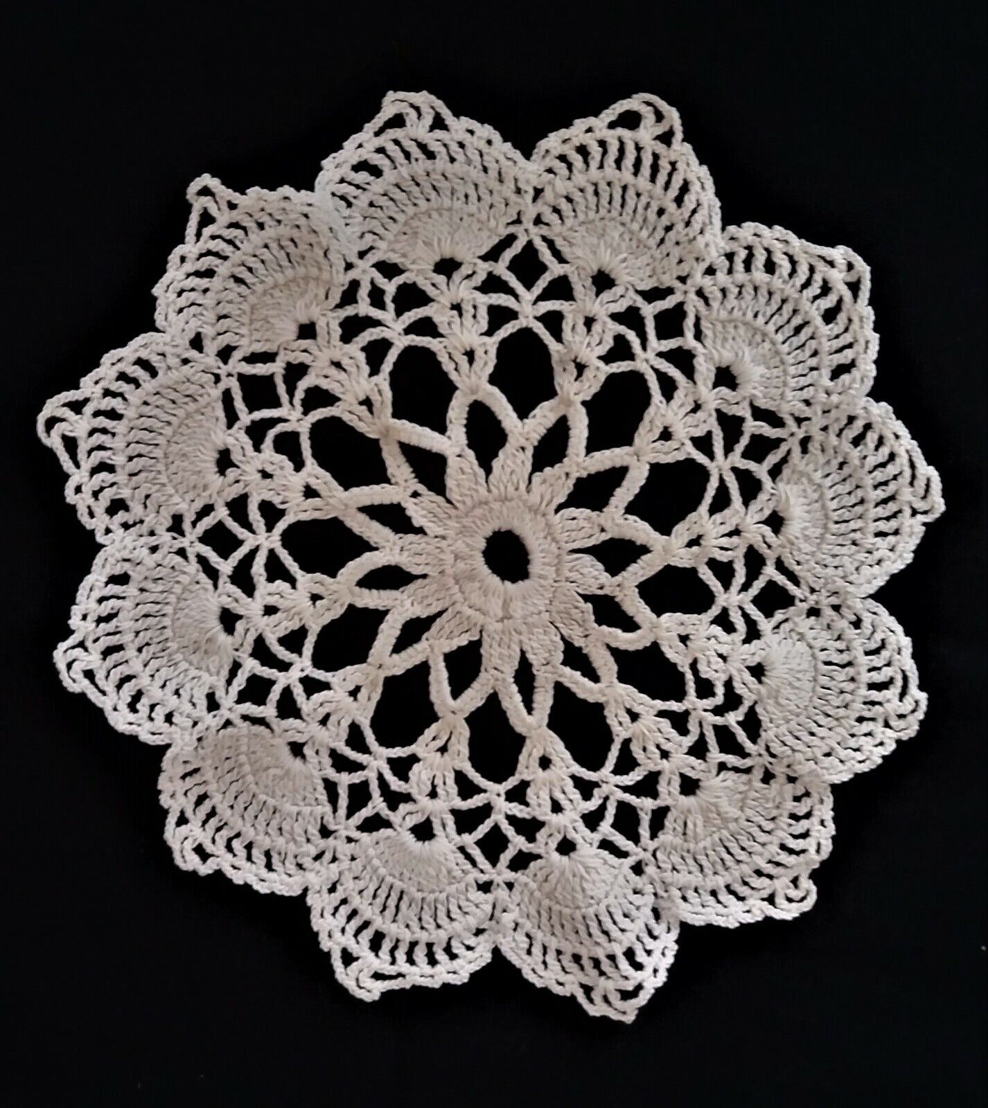 Napperon au crochet vintage coton rond