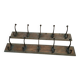 Wooden school coat rack and cast iron coat hooks