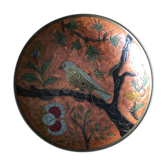 Brass catchall, bird decoration