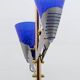 Relco Milano Modernist Italian Murano Glass and Brass Floor Lamp, 1980s