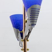 Relco Milano Modernist Italian Murano Glass and Brass Floor Lamp, 1980s