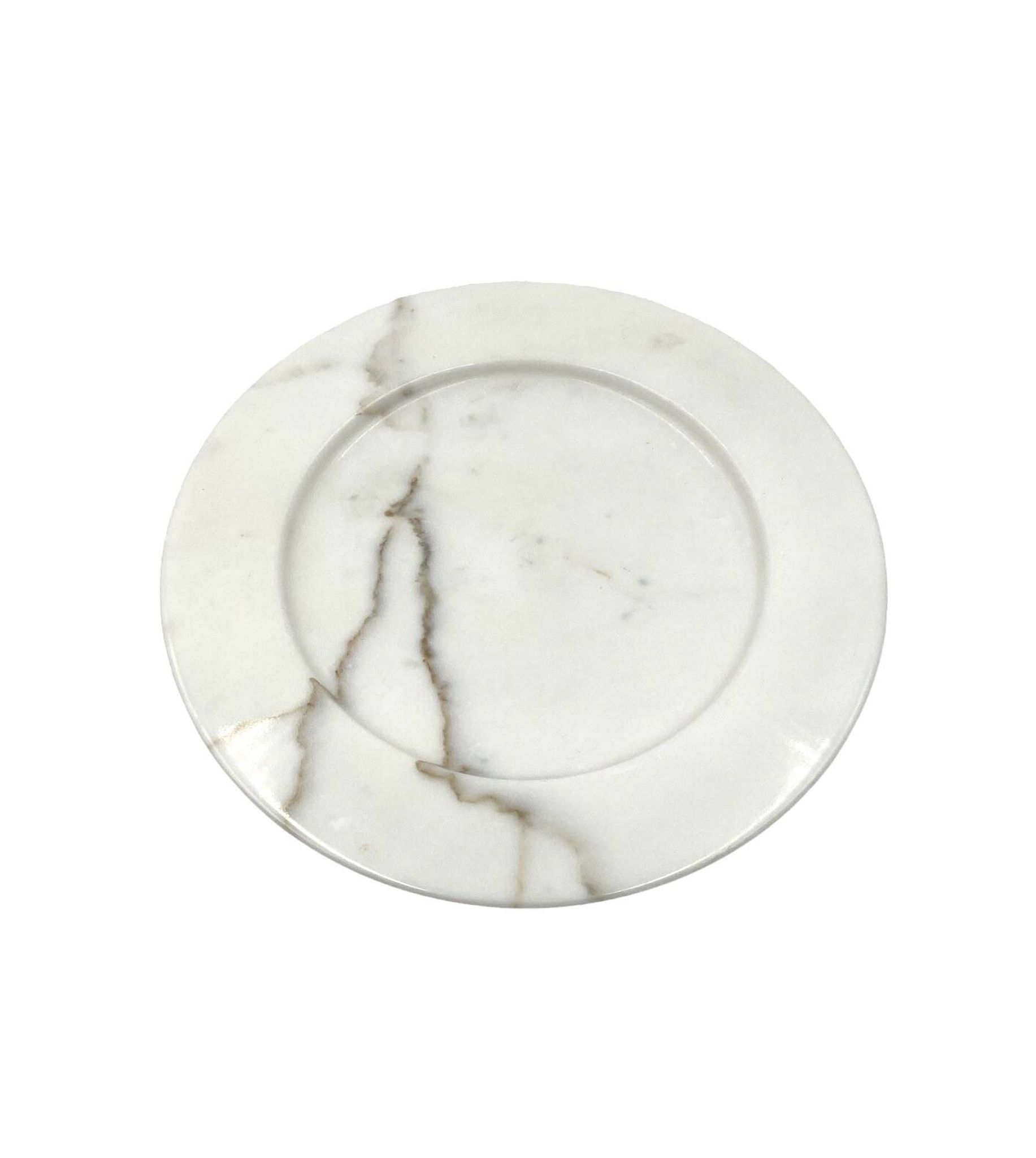 White Carrara marble centerpiece / plate, Up&Up Italy, 1970s