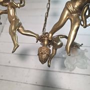 Lustre aux angelots en bronze années 70