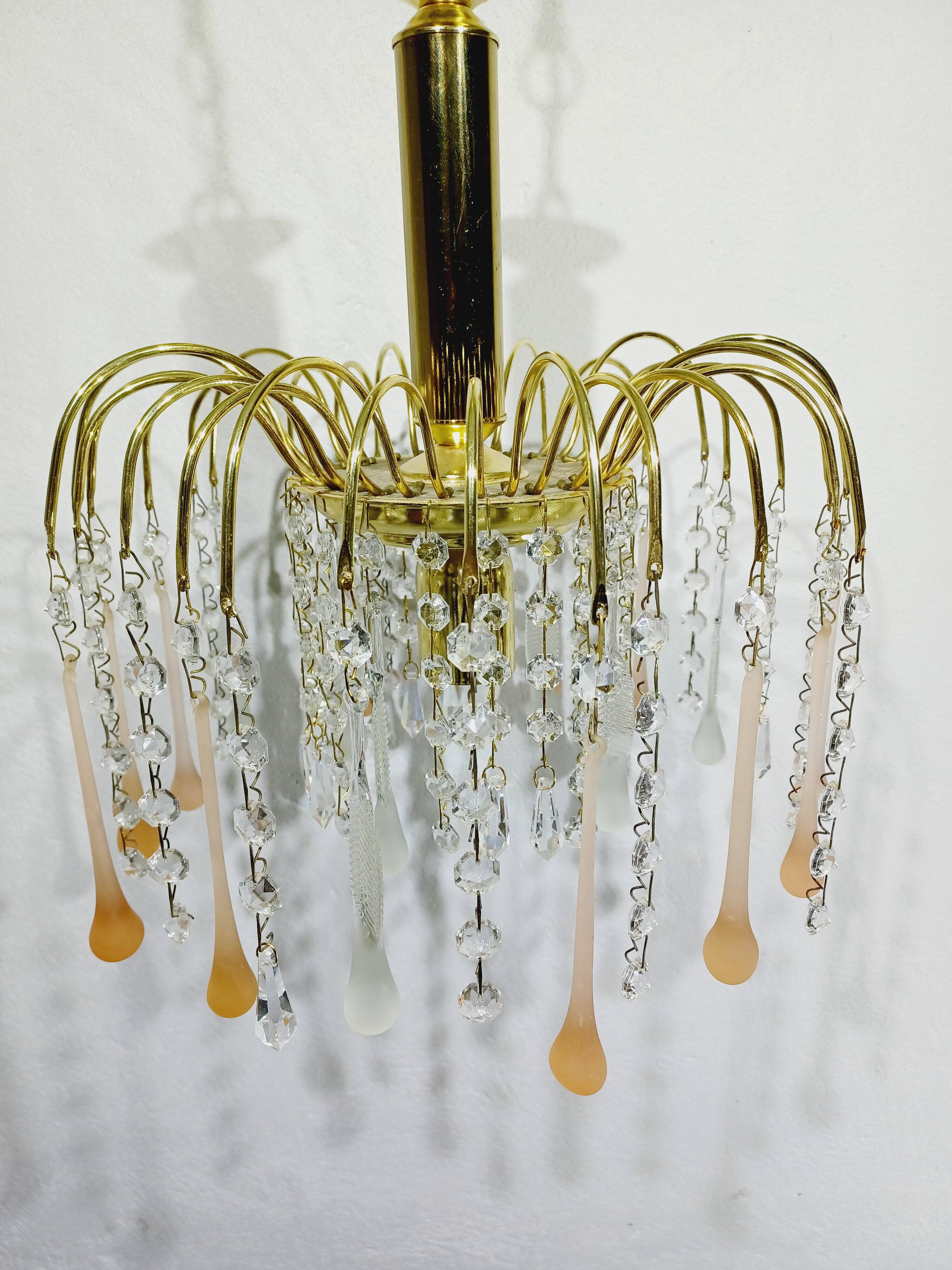murano and crystal drops chandelier
