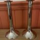 Silver metal candle holders