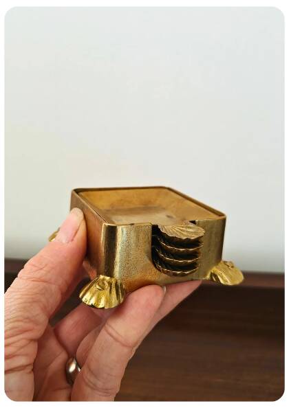 Vintage FAL brass ashtray set