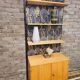 Modular furniture with vintage shelves year 1970