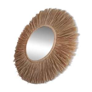 Miroir raphia fait main,
