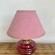 Glass lamp, wood, lampshade, fabric cable 2 m