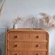Commode en rotin vintage années 60