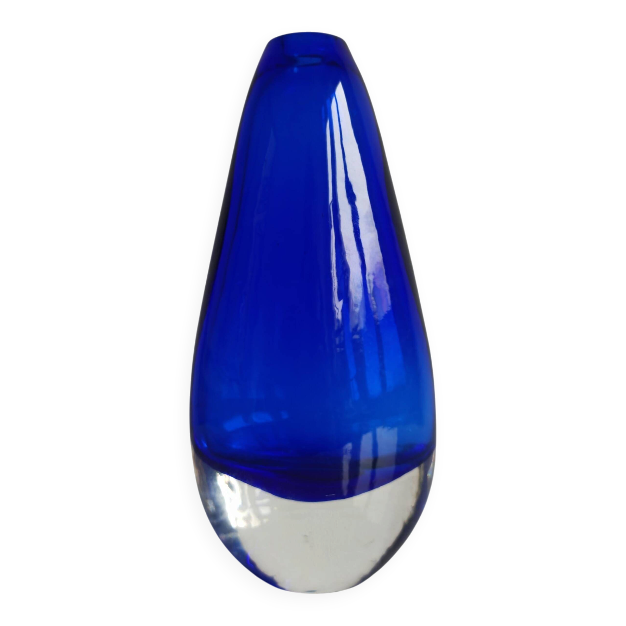 Murano glass vase Sommerso Mid Century Modern 1970s
