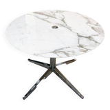 Florence knoll - table round top, calacatta oro verde marble, chrome base