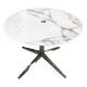 Florence knoll - table plateau rond ,marbre calacatta oro verde ,base chromée