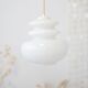 Large vintage suspension lamp in white opaline