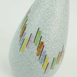 Steuler mid century modern ceramic vase 1950s drip glaze colorful pattern