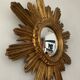 Vintage Witch Eye Mirror in Gilded Wood and Domed Glass