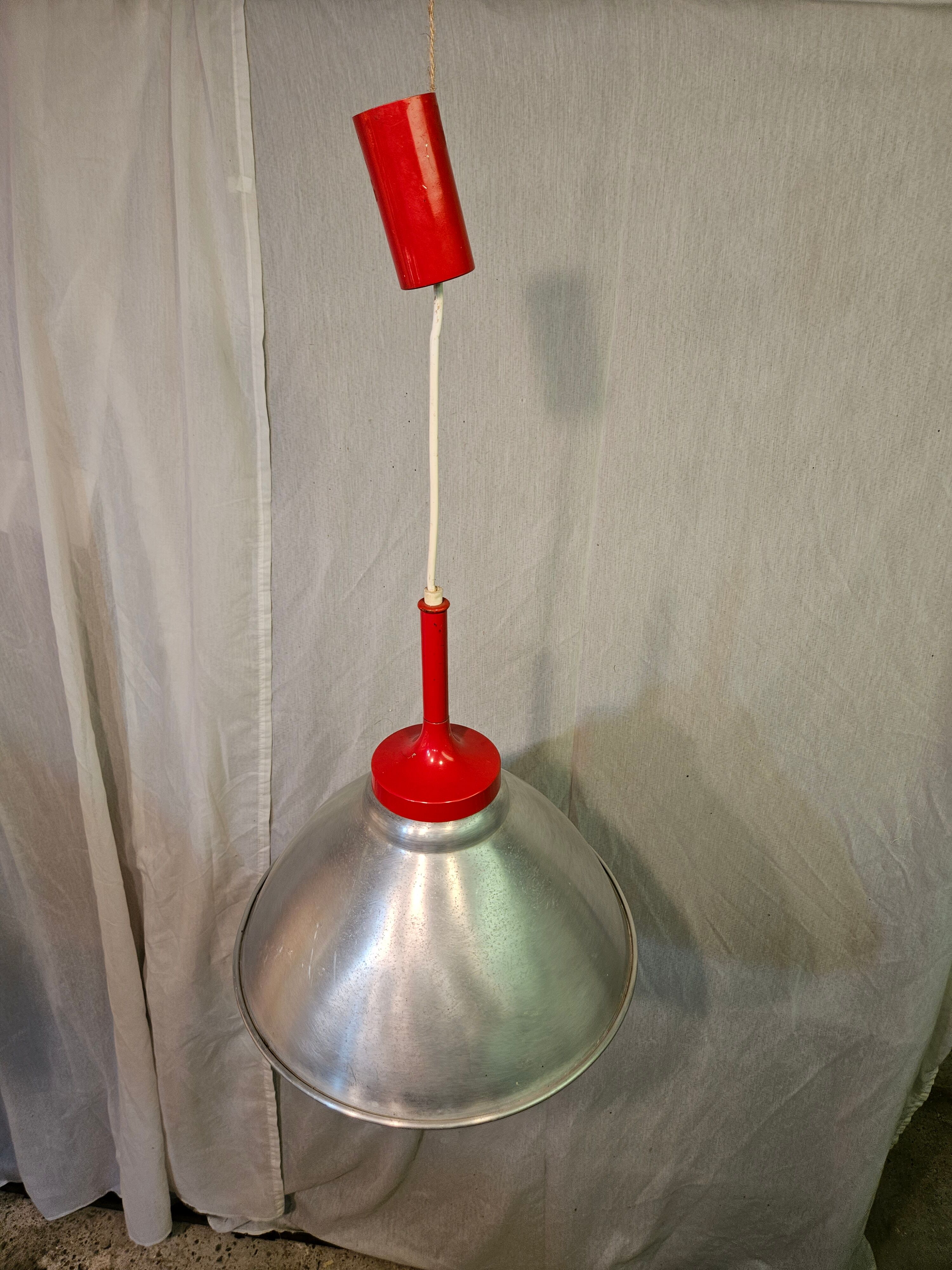 80s brushed aluminum pendant light