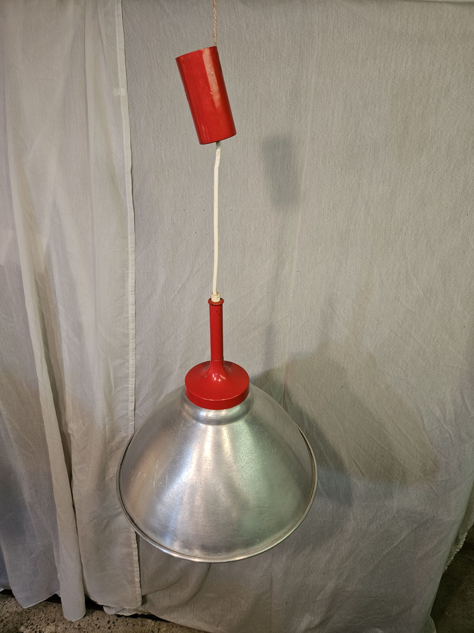 80s brushed aluminum pendant light