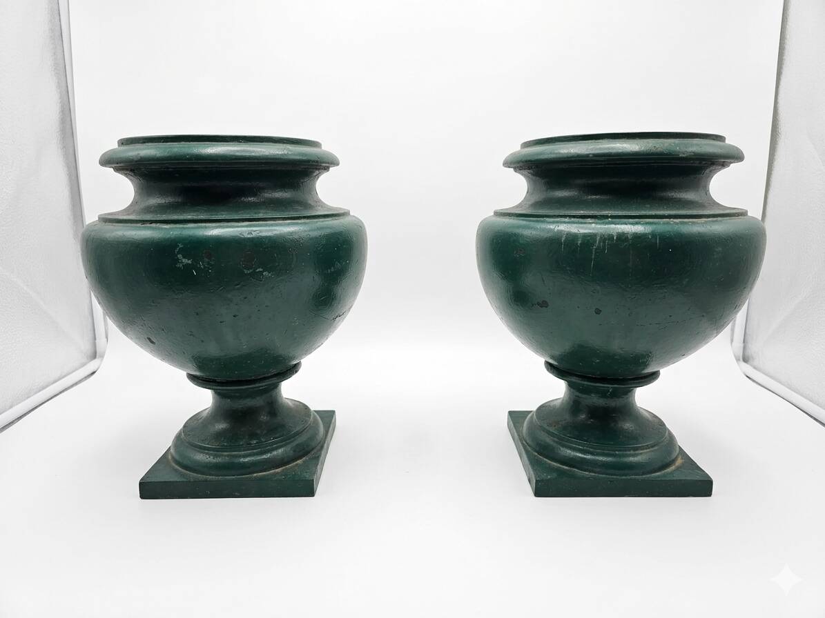 Paire de vases medicis XIXème en fonte