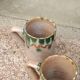 Orangeade service from the 70s in glazed terracotta