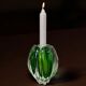Sommerso green candle holder by Flavio Poli for Seguso, Murano glass, Italy, 1970s
