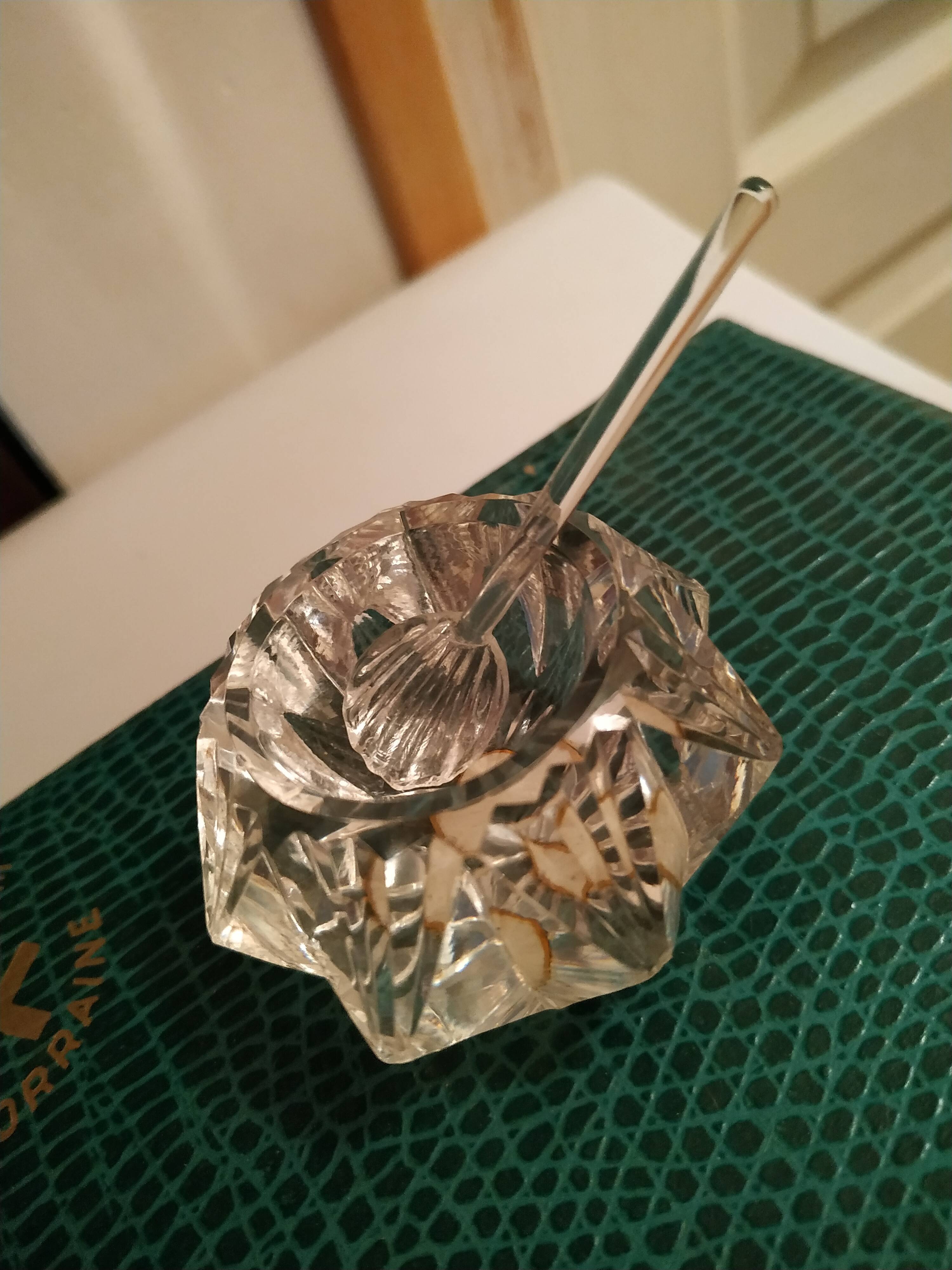 Paire de salerons en cristal de Lorraine