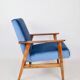 Vintage Ocean Blue Fox Easy Chair, 1970s