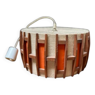 Scandinavian fabric and wood lighting