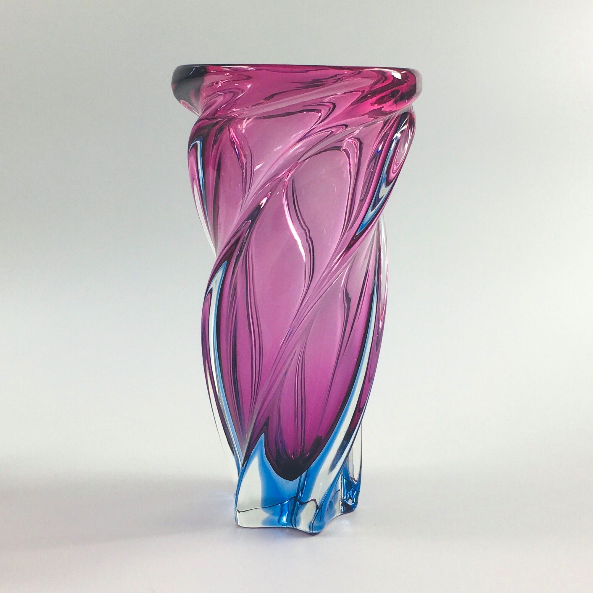 Mid-century twisted Murano glass vase