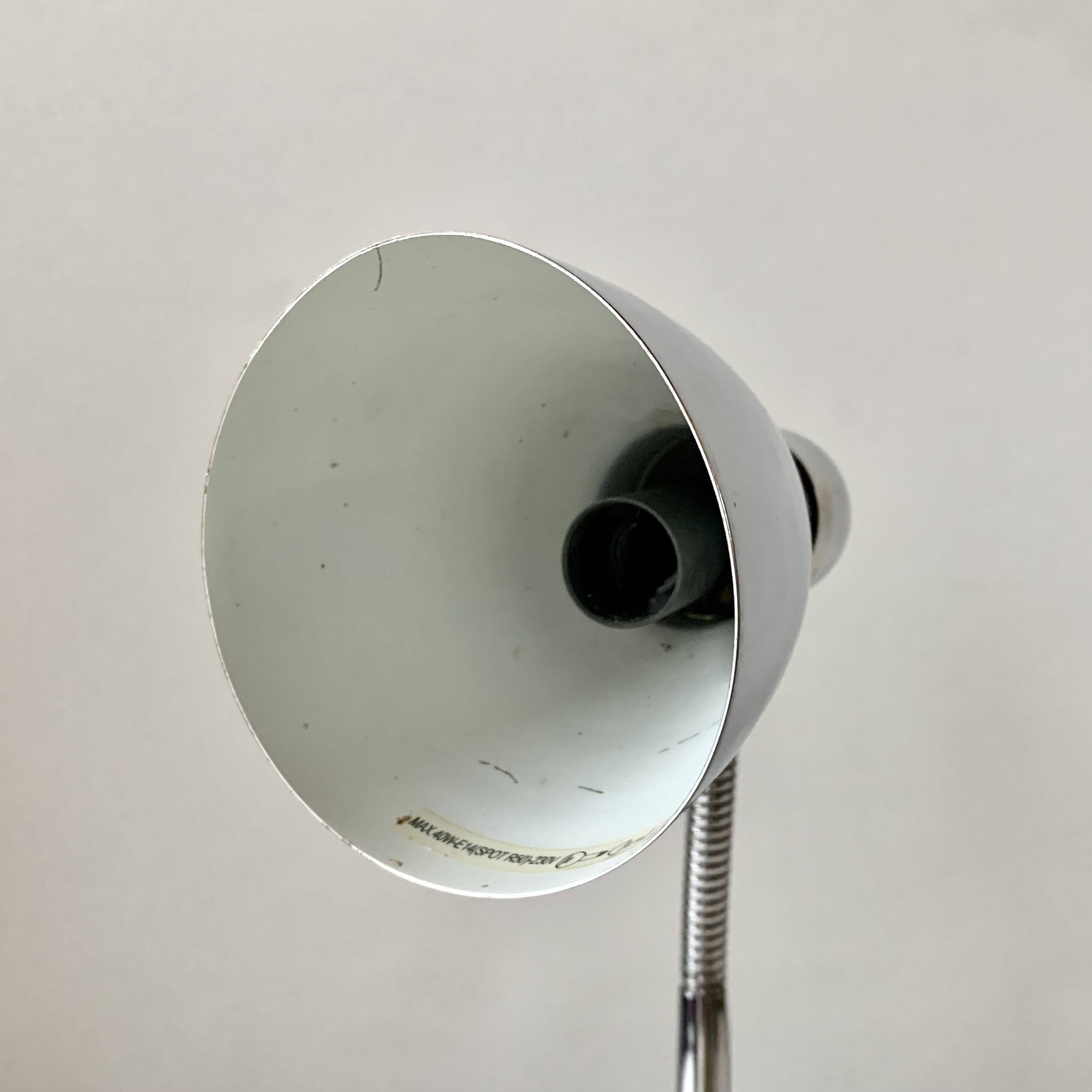 Massive vintage side lamp in chromed metal