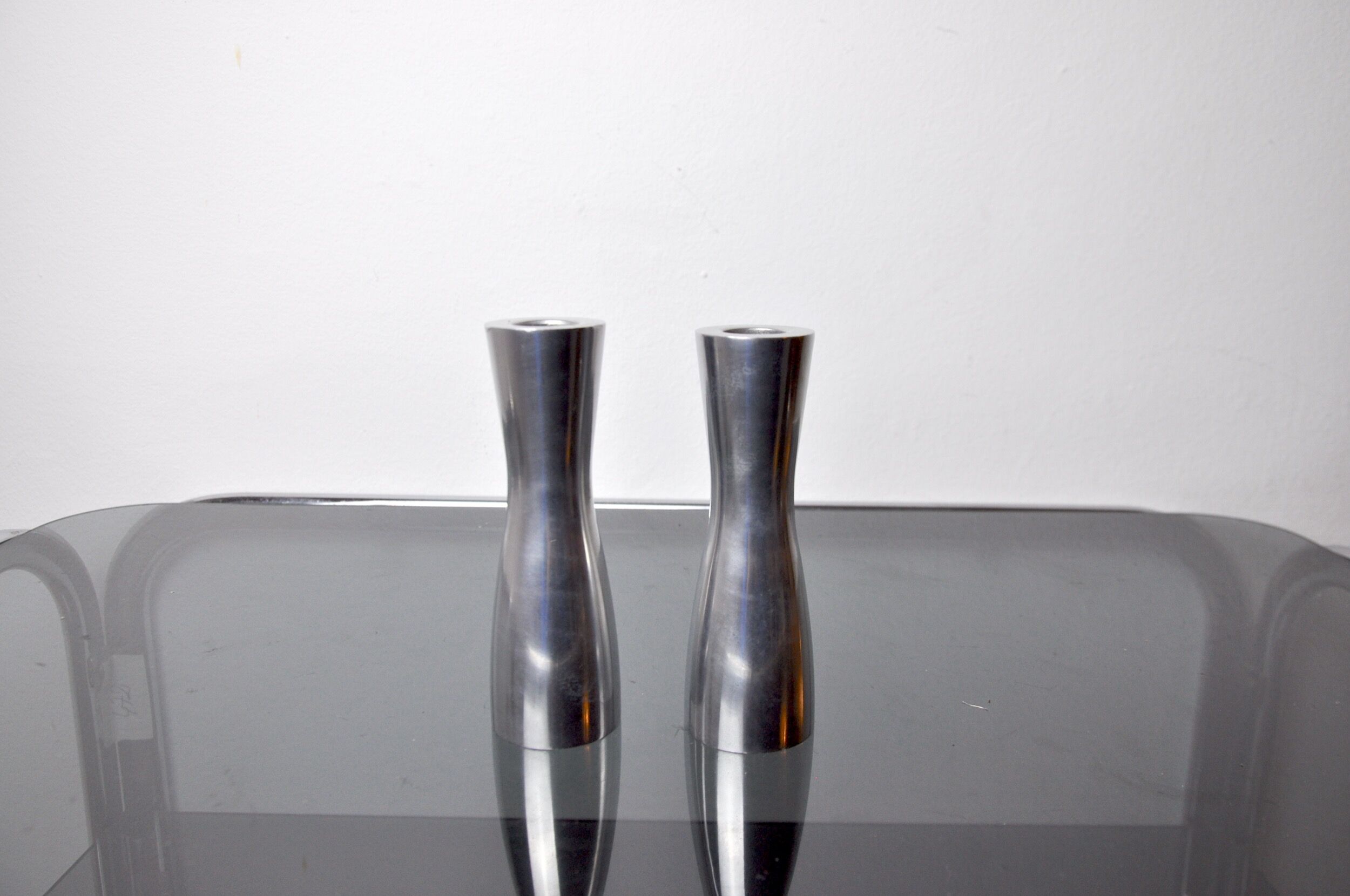 Pair of candlesticks gota erika pekkari, scandinavian, 1990