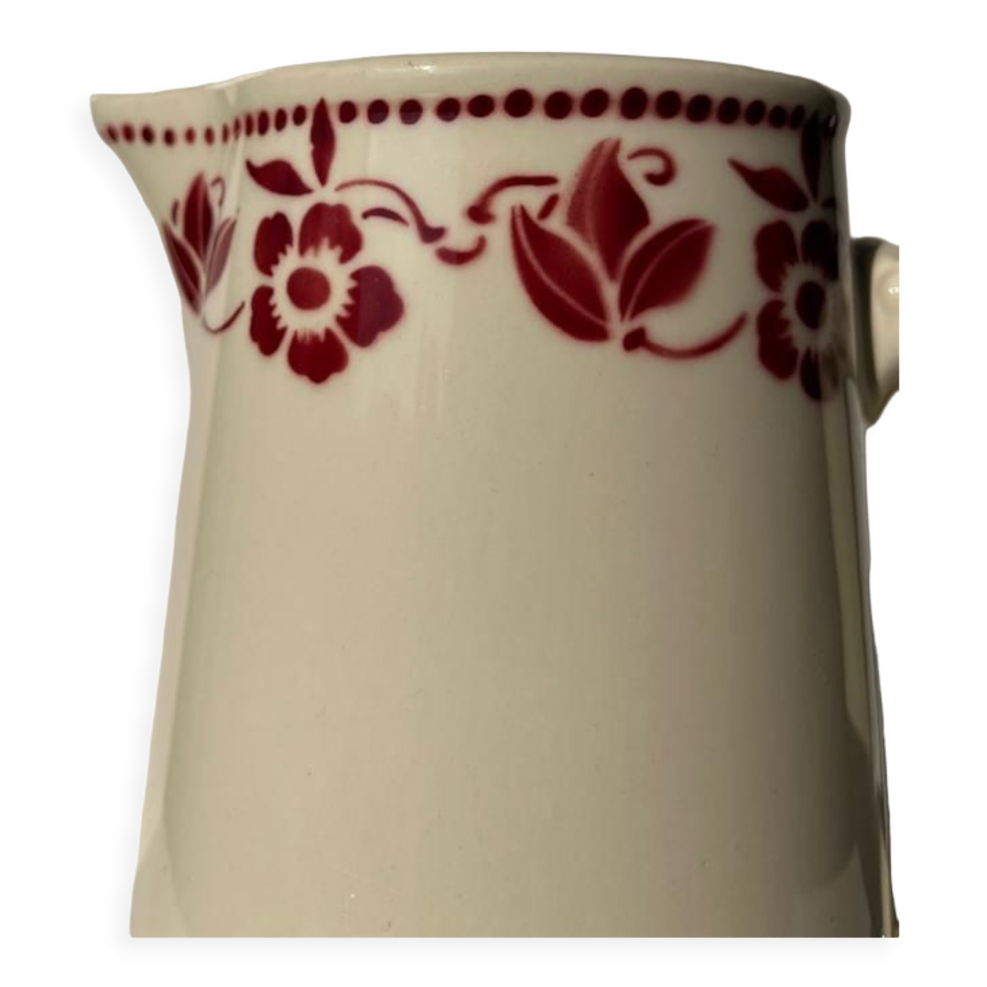 Large pitcher Badonviller red flowers