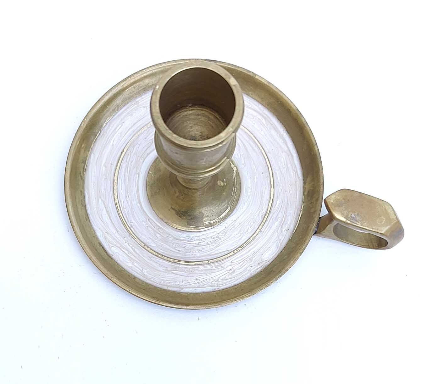 Golden brass candle holder