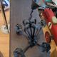 Black Vintage Wrought Iron 4 Light Chandelier - Spanish / Medieval Style